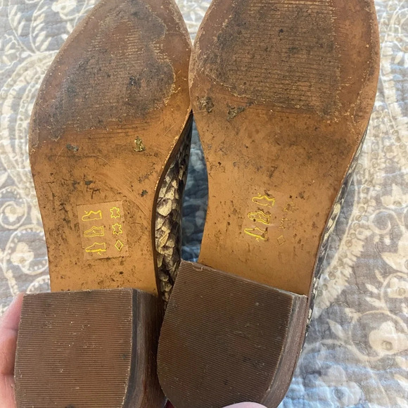 Madewell Booties Chelsea Boots 7 The Sonia Leather Snakeskin Block 2” Heel - Picture 4 of 6